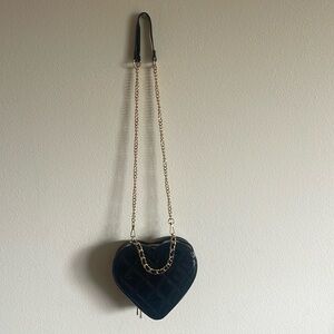 Black heart shaped crossbody bag